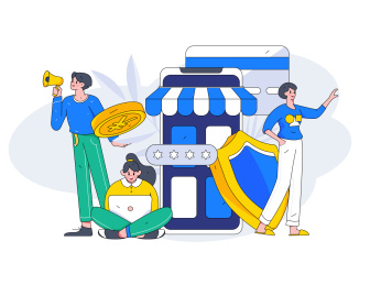 网络支付安全人物扁平矢量概念运营插画