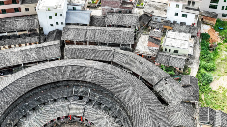 广东梅州大埔县花萼楼航拍风光