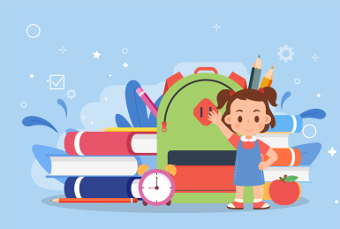 学生学习教育概念插画