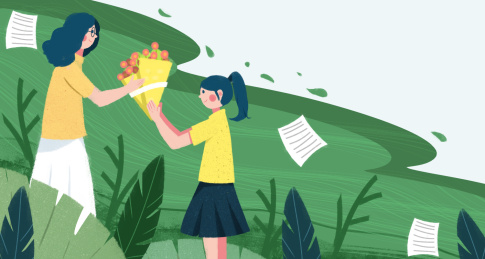 卡通手绘教师节插画