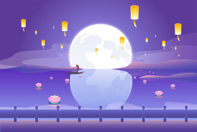 月满中秋矢量插画背景