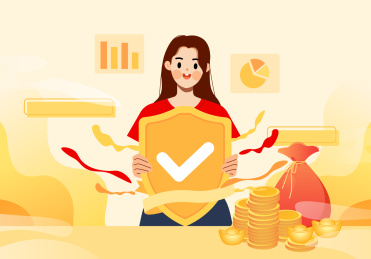 年轻的女商人金融理财矢量插画