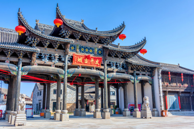 中国安徽滁州全椒县太平古城雕花门楼