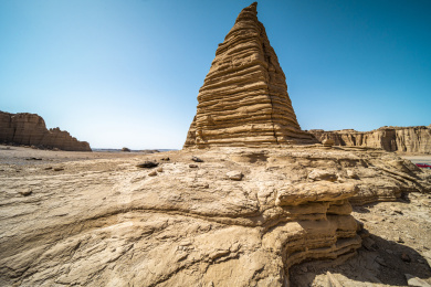 中国新疆哈密大海道戈壁滩自然风光背景