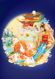 传统中秋节赏月