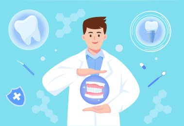 牙科牙医治疗牙齿插画