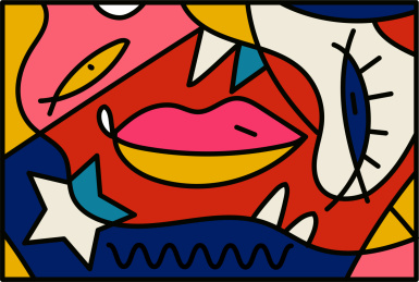 超现实抽象几何图形插画