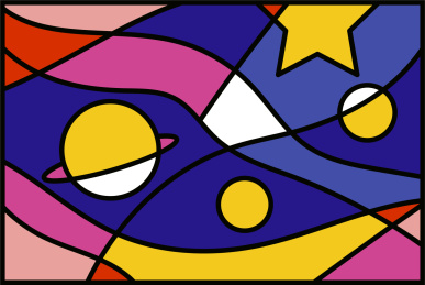 超现实抽象几何图形插画