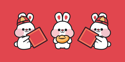 兔子IP形象豆豆拜新年