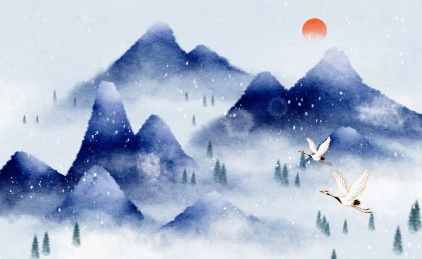 冬季山水风景插画