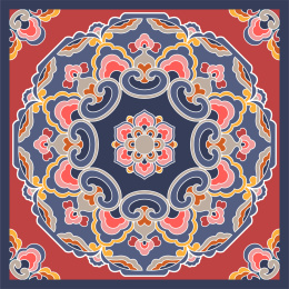 站酷纹样-传统地毯桌帘纹样