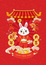 兔年大吉新春插画