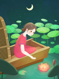 坐船的女孩