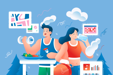 健身运动矢量插画