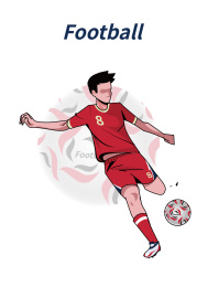 穿运动服的男子踢足球 运动矢量插画