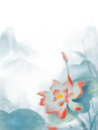 中国风意境花卉二十四节气插画背景