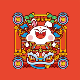 兔年国潮插画