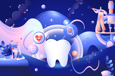 牙齿口腔矢量插画