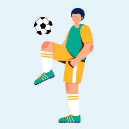 颠球的足球运动员插画素材