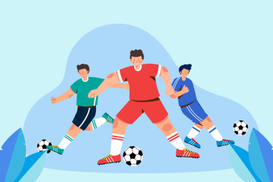 足球运动主题矢量插画