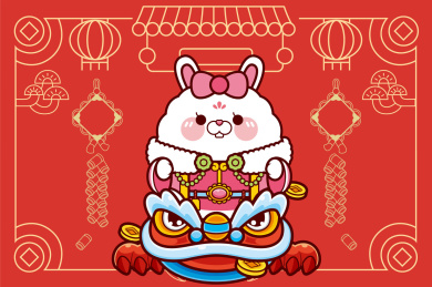 兔年国潮插画