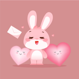 爱心和可爱兔兔