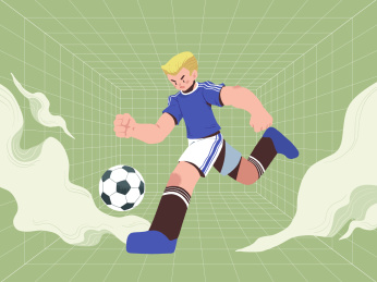 世界杯插画踢足球的人