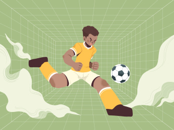 世界杯插画踢足球的人