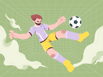 世界杯插画踢足球的人