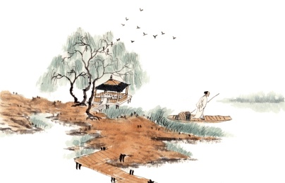 手绘水墨二十四节气插画白露