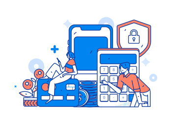 网购支付安全人物扁平矢量概念运营手绘插画