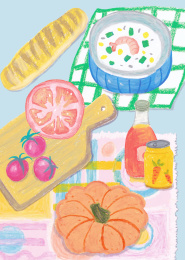 水果蔬菜面包粥