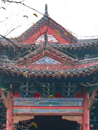 冬天湖北武汉小雪中的汉阳晴川阁