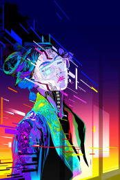 赛博朋克国风人物