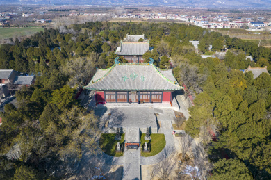 中国山西省运城市芮城县永乐宫航拍