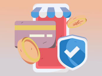 网购支付安全人物扁平矢量概念运营手绘插画