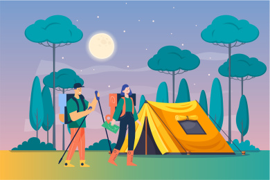 春天户外踏青露营