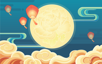 花好月圆中秋背景