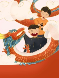 节日二月初二龙抬头父亲给小孩理发
