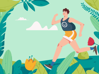 锻炼健康跑步的人物矢量互联网运营手绘插画