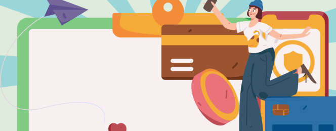 网购支付安全人物扁平矢量概念运营手绘插画