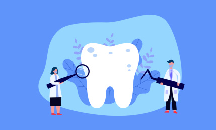 牙科牙齿健康矢量插画