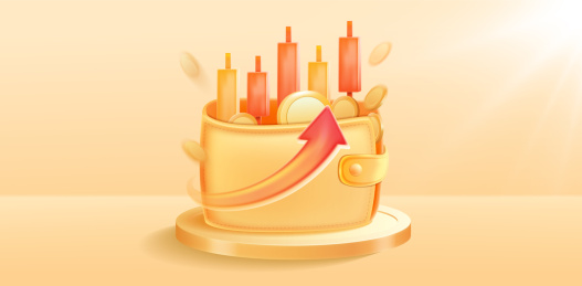 卡通钱包金融收益理财矢量插画