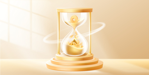 金色沙漏商务概念插画