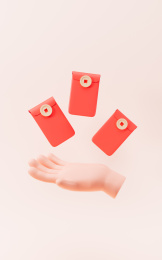 卡通手势与红包3D渲染