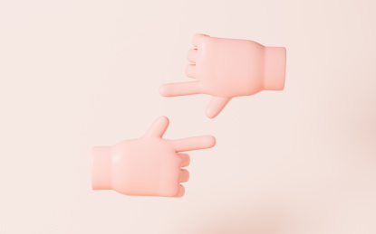 卡通手势社交图3D渲染