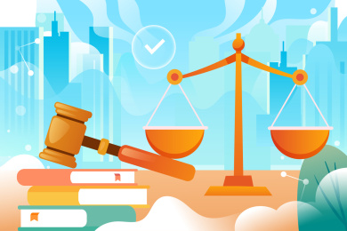 世界知识产权日法律保护安全审判权力插画