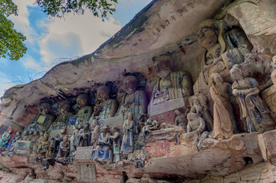 中国重庆大足石刻宝顶山景区父母恩重经变相