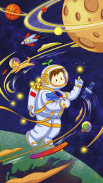 航天员在宇宙中摘星星