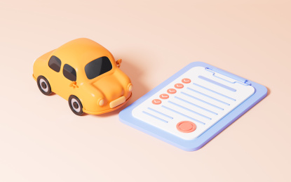 汽车抵押租赁买卖概念图3D渲染